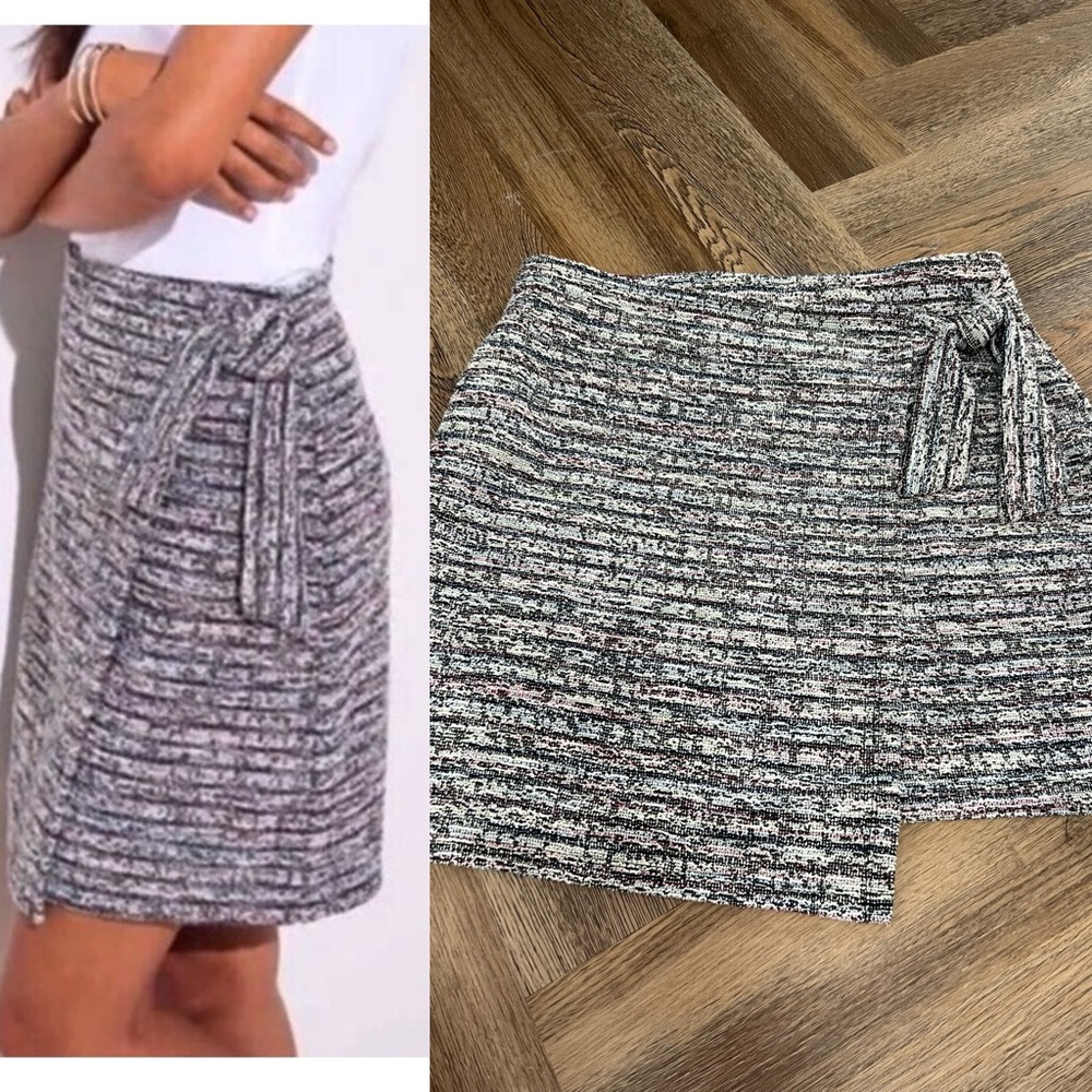LOFT Tweed Wrap Mini Skirt